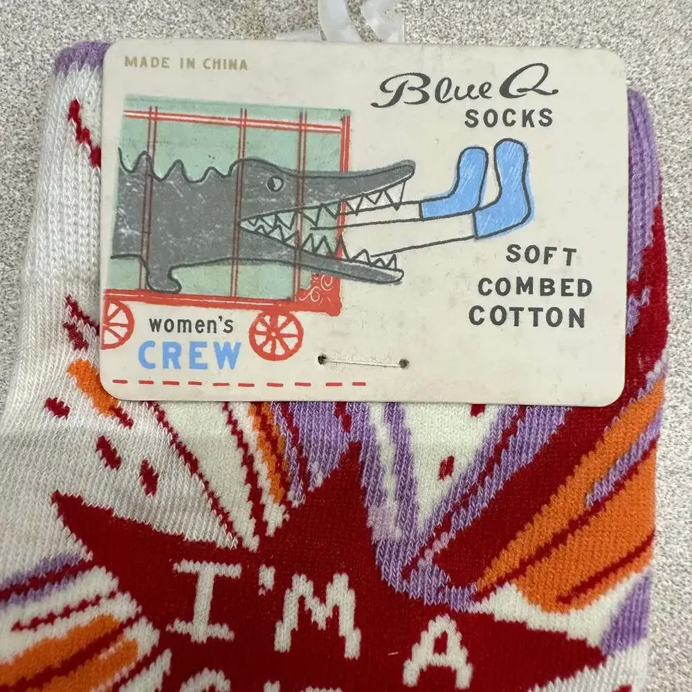 Blue Q I'm A Girl, What's Your‎ Superpower Women's Crew Socks